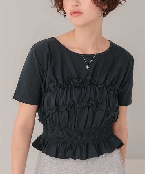 titivate(ティティベイト)の「ベアシャーリングデザインTシャツ(Tシャツ/カットソー・レディース・ネイビー/ブラウン/オフホワイト/クリーム/ライトピンク・L/M)」の19枚目の写真