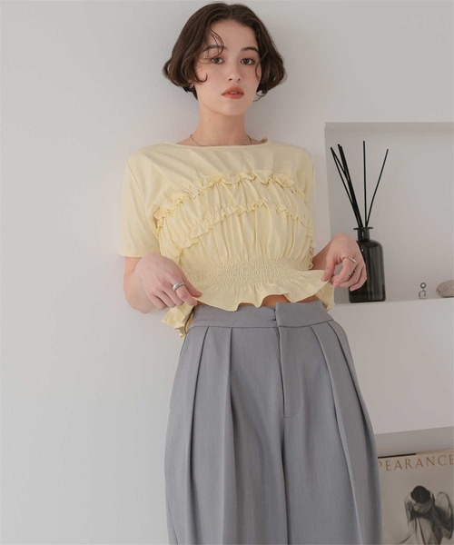 titivate(ティティベイト)の「ベアシャーリングデザインTシャツ(Tシャツ/カットソー・レディース・ネイビー/ブラウン/オフホワイト/クリーム/ライトピンク・L/M)」の15枚目の写真
