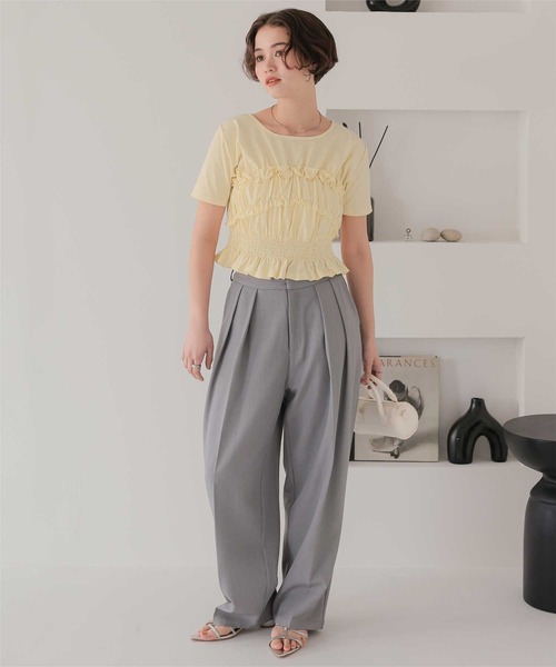 titivate(ティティベイト)の「ベアシャーリングデザインTシャツ(Tシャツ/カットソー・レディース・ネイビー/ブラウン/オフホワイト/クリーム/ライトピンク・L/M)」の16枚目の写真