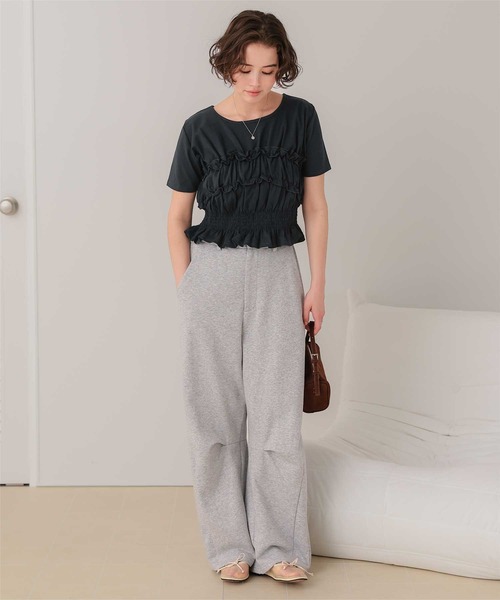 titivate(ティティベイト)の「ベアシャーリングデザインTシャツ(Tシャツ/カットソー・レディース・ネイビー/ブラウン/オフホワイト/クリーム/ライトピンク・L/M)」の21枚目の写真
