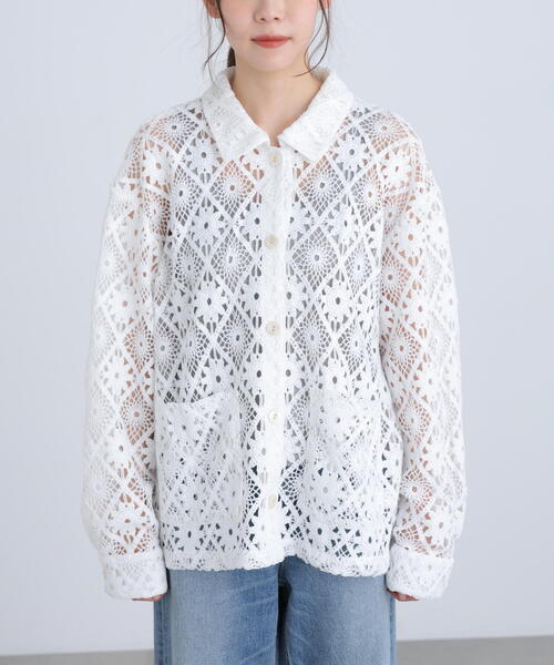 FREE'S MART（フリーズマート）の「◆レースジャケット（ブルゾン・レディース・ホワイト・FREE）」の2枚目の写真