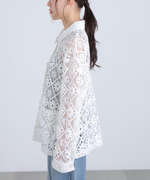 FREE'S MART（フリーズマート）の「◆レースジャケット（ブルゾン・レディース・ホワイト・FREE）」の3枚目の写真