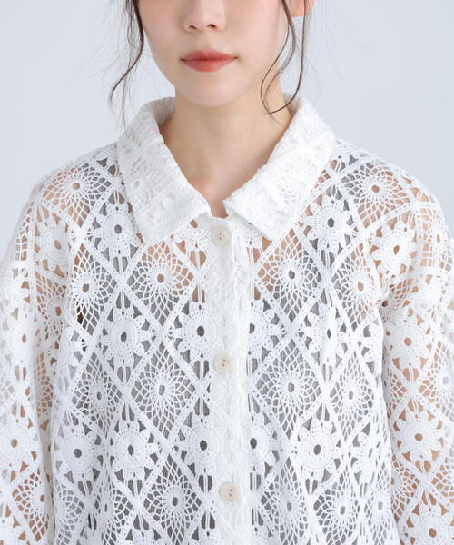 FREE'S MART（フリーズマート）の「◆レースジャケット（ブルゾン・レディース・ホワイト・FREE）」の5枚目の写真