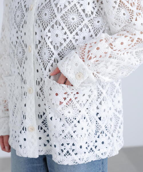 FREE'S MART（フリーズマート）の「◆レースジャケット（ブルゾン・レディース・ホワイト・FREE）」の7枚目の写真