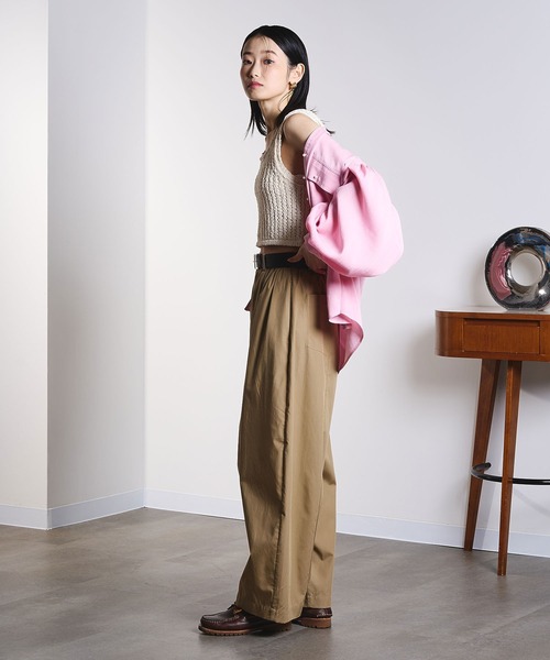 ROSE BUD（ローズバッド）の「SLAV KNIT TANK（タンクトップ・レディース・オフホワイト/イエロー・ONE SIZE）」の7枚目の写真