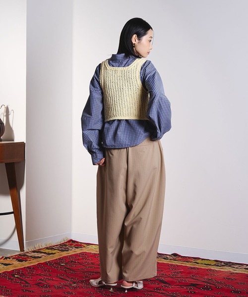 ROSE BUD（ローズバッド）の「SLAV KNIT TANK（タンクトップ・レディース・オフホワイト/イエロー・ONE SIZE）」の14枚目の写真