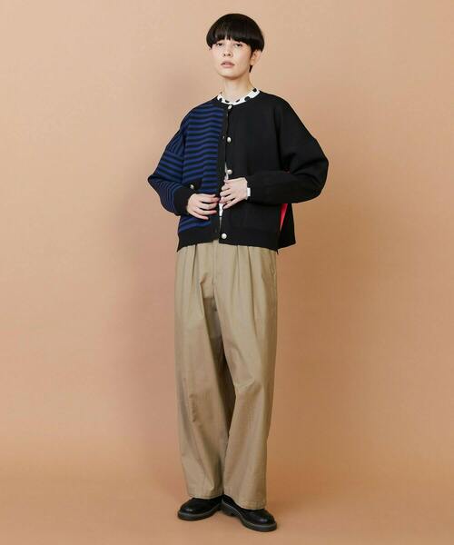 FRAPBOIS（フラボア）の「ミラノカーデ（カーディガン/ボレロ・レディース・ブラック/グレー・1）」の10枚目の写真