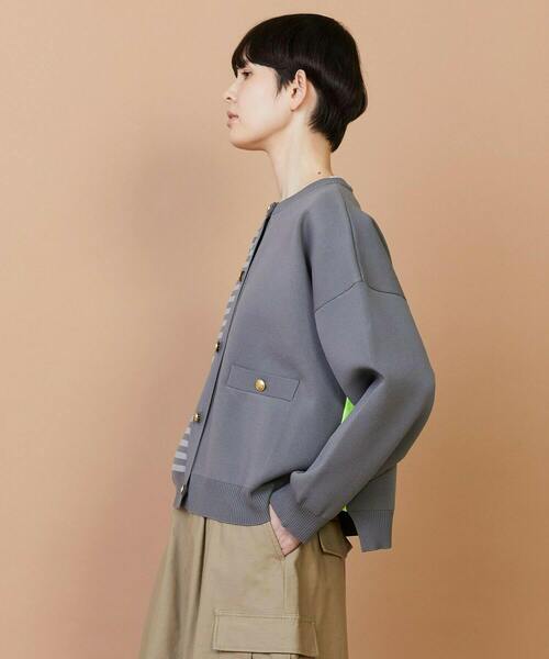 FRAPBOIS（フラボア）の「ミラノカーデ（カーディガン/ボレロ・レディース・ブラック/グレー・1）」の17枚目の写真