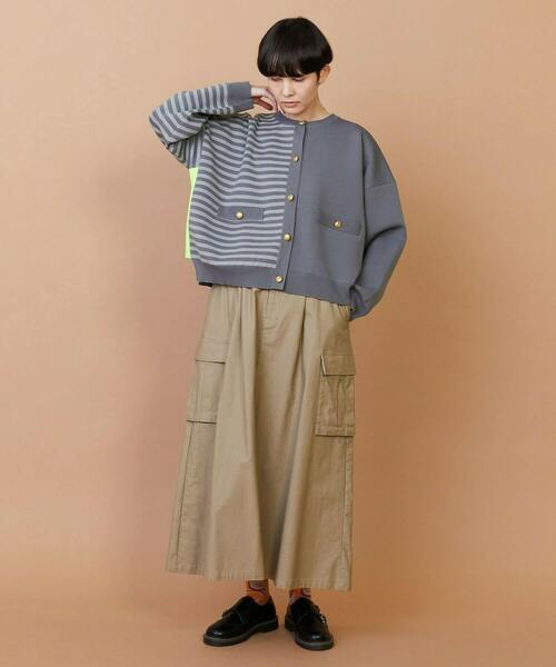 FRAPBOIS（フラボア）の「ミラノカーデ（カーディガン/ボレロ・レディース・ブラック/グレー・1）」の22枚目の写真