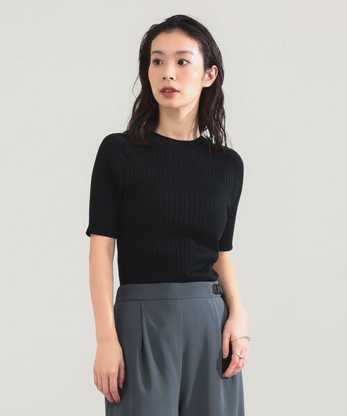 Demi-Luxe BEAMS(デミルクス ビームス)の「AK+1 / 18ゲージ ワイドリブ プルオーバー(ニット/セーター・レディース・マスタード/ブラック・ONE SIZE)」の2枚目の写真