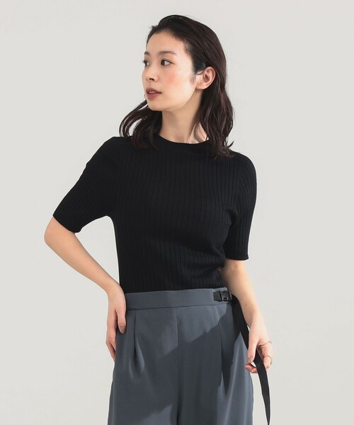 Demi-Luxe BEAMS(デミルクス ビームス)の「AK+1 / 18ゲージ ワイドリブ プルオーバー(ニット/セーター・レディース・マスタード/ブラック・ONE SIZE)」の6枚目の写真