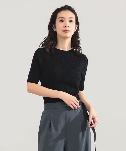 Demi-Luxe BEAMS(デミルクス ビームス)の「AK+1 / 18ゲージ ワイドリブ プルオーバー(ニット/セーター・レディース・マスタード/ブラック・ONE SIZE)」の7枚目の写真