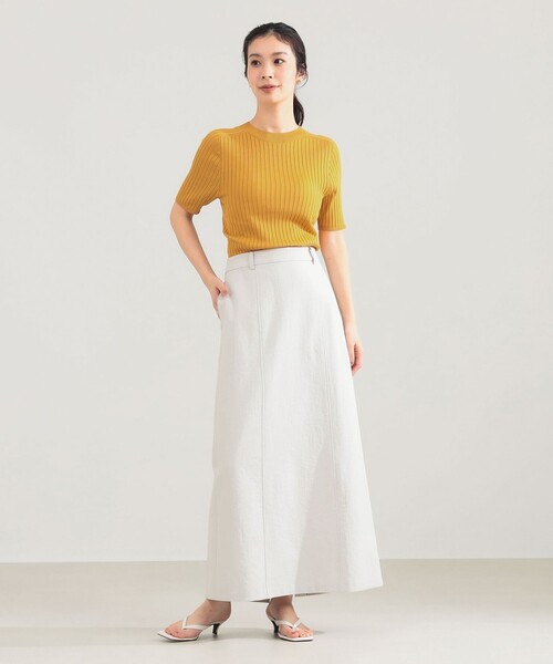 Demi-Luxe BEAMS(デミルクス ビームス)の「AK+1 / 18ゲージ ワイドリブ プルオーバー(ニット/セーター・レディース・マスタード/ブラック・ONE SIZE)」の8枚目の写真