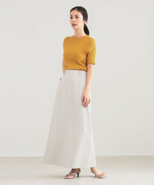 Demi-Luxe BEAMS(デミルクス ビームス)の「AK+1 / 18ゲージ ワイドリブ プルオーバー(ニット/セーター・レディース・マスタード/ブラック・ONE SIZE)」の9枚目の写真