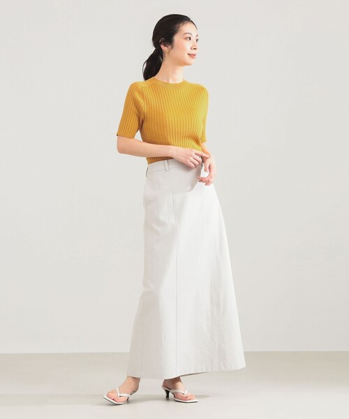 Demi-Luxe BEAMS(デミルクス ビームス)の「AK+1 / 18ゲージ ワイドリブ プルオーバー(ニット/セーター・レディース・マスタード/ブラック・ONE SIZE)」の10枚目の写真