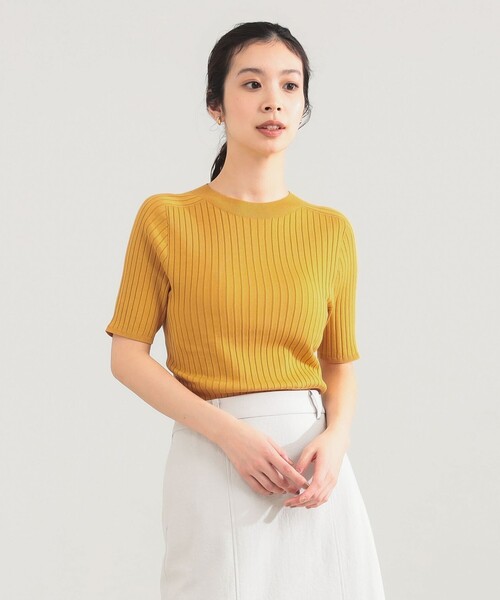 Demi-Luxe BEAMS(デミルクス ビームス)の「AK+1 / 18ゲージ ワイドリブ プルオーバー(ニット/セーター・レディース・マスタード/ブラック・ONE SIZE)」の11枚目の写真