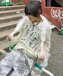 【Never mind the XU】damage loose knit / 【ネバーマインド ザ エックスユー】オーバーサイズダメージルーズニット <着用動画あり>