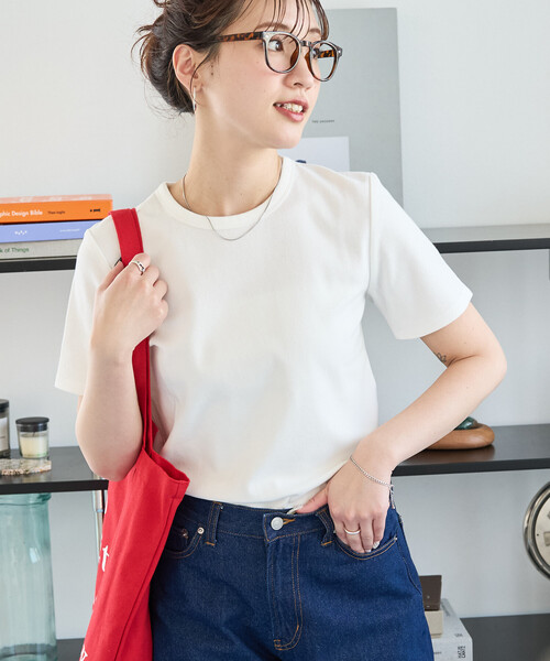FREAK'S STORE(フリークスストア)の「限定展開 ヘビーウェイト フィット 半袖 TEE(Tシャツ/カットソー・レディース・オフホワイト/ブラウン/ブラック/ライトピンク/ベージュ/オレンジ/ネイビー・SMALL/MEDIUM/LARGE)」の2枚目の写真