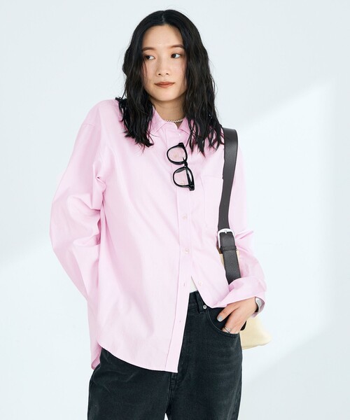 fredy emue（フレディエミュ）の「COTTON BASIC シャツ（シャツ/ブラウス・レディース・オレンジ系その他/オフホワイト/サックスブルー/ベビーピンク/グリーン系その他/ブルー系その他・38）」の5枚目の写真