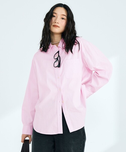 fredy emue（フレディエミュ）の「COTTON BASIC シャツ（シャツ/ブラウス・レディース・オレンジ系その他/オフホワイト/サックスブルー/ベビーピンク/グリーン系その他/ブルー系その他・38）」の16枚目の写真