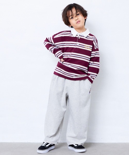 Fluffy BROTHERS（フラッフィーブラザーズ）の「ボーダーラガーシャツ（Tシャツ/カットソー・キッズ・イエロー/エンジ・90cm/150cm/140cm/130cm/120cm/110cm/100cm）」の22枚目の写真