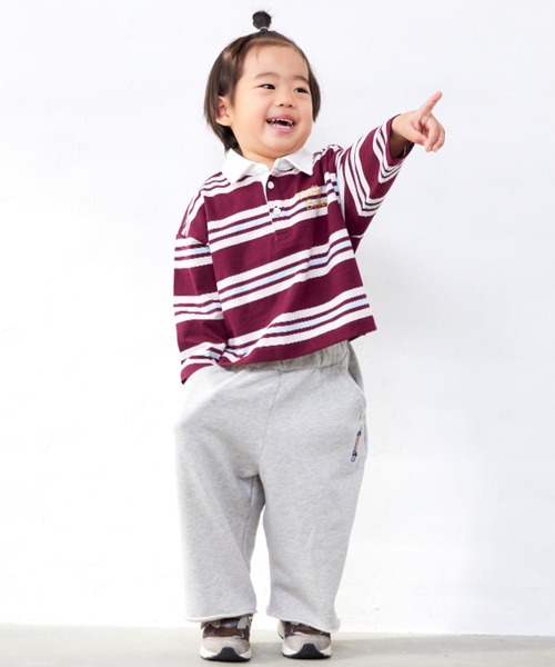 Fluffy BROTHERS（フラッフィーブラザーズ）の「ボーダーラガーシャツ（Tシャツ/カットソー・キッズ・イエロー/エンジ・90cm/150cm/140cm/130cm/120cm/110cm/100cm）」の17枚目の写真