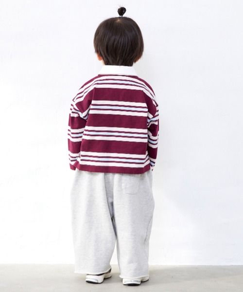 Fluffy BROTHERS（フラッフィーブラザーズ）の「ボーダーラガーシャツ（Tシャツ/カットソー・キッズ・イエロー/エンジ・90cm/150cm/140cm/130cm/120cm/110cm/100cm）」の20枚目の写真