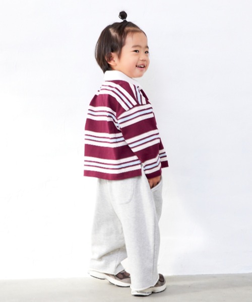 Fluffy BROTHERS（フラッフィーブラザーズ）の「ボーダーラガーシャツ（Tシャツ/カットソー・キッズ・イエロー/エンジ・90cm/150cm/140cm/130cm/120cm/110cm/100cm）」の21枚目の写真