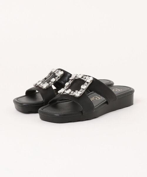 Bridget Birkin(ブリジットバーキン)の「【Bridget Birkin】スクエアバックルミュールサンダル(562210)(サンダル・レディース・シルバー/ブラック/ゴールド・L/M/LL/S)」の7枚目の写真