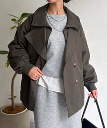 リブラメレイヤードトレンチコート