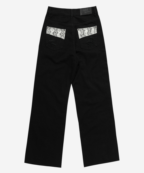 DARLING, YOU'RE BAD(ダーリンユーアーバッド)の「Damaged Python Wide Denim Pants #Silver(デニムパンツ・レディース・その他・SMALL/MEDIUM)」の6枚目の写真