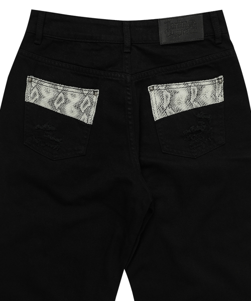 DARLING, YOU'RE BAD(ダーリンユーアーバッド)の「Damaged Python Wide Denim Pants #Silver(デニムパンツ・レディース・その他・SMALL/MEDIUM)」の3枚目の写真