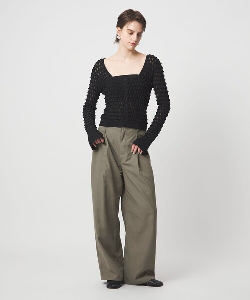 ASTRAET（アストラット）の「＜ASTRAET＞OVERLAP タック ワイドパンツ（その他パンツ・レディース・ダークグレー/グレー系・2/1/0）」の4枚目の写真