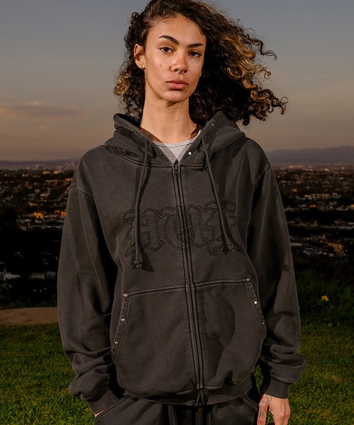 STUDDED FULL ZIP HOODIE（パーカー）｜HUF（ハフ）のファッション通販