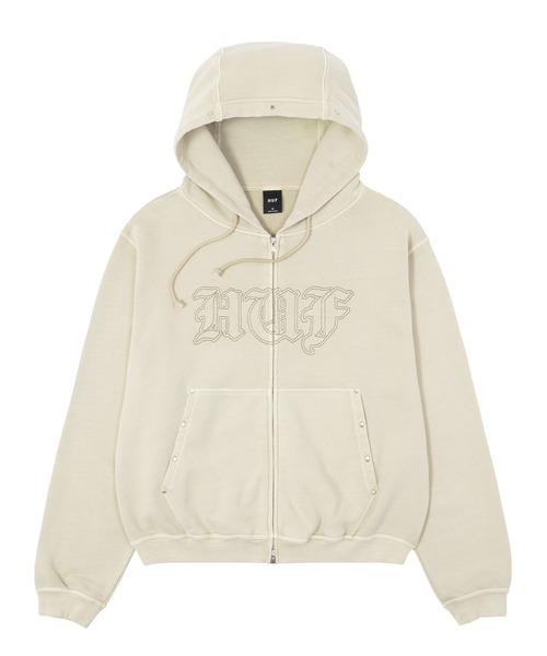 HUF(ハフ)の「STUDDED FULL ZIP HOODIE(パーカー・メンズ・ブラック/レッド/ベージュ・S/M/L/XL/XXL)」の8枚目の写真