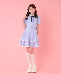 mezzo piano Junior（メゾピアノジュニア）の「ティアードシャツミニワンピース（シャツワンピース）」