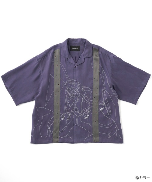 GRANCY(グランシー)の「GRANCY×EVANGELION Docking Half Sleeve Shirt(ZOZO×エヴァンゲリオンコラボ)(シャツ/ブラウス・メンズ・チャコールグレー/パープル・S/L/M)」の2枚目の写真