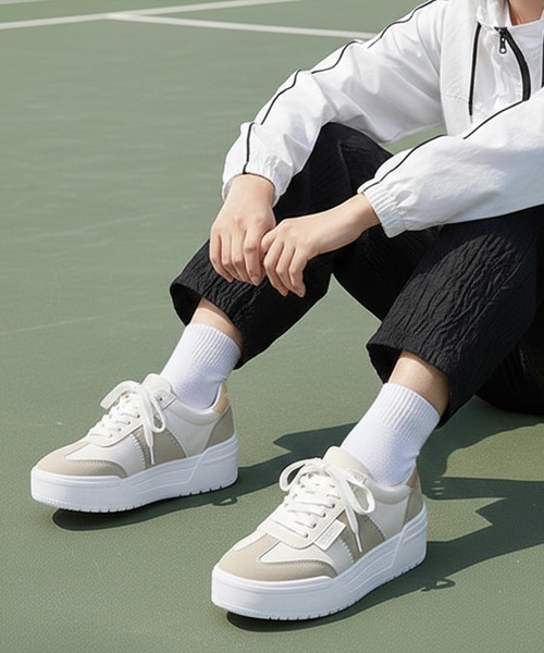 moz(モズ)の「【MOZ LAGOM】モズ ローゴン 厚底・プラットフォーム 高クッションスニーカー(スニーカー・レディース・タン/サックスブルー・24.5cm/25.0cm/22.5cm/23.0cm/23.5cm/24.0cm)」の5枚目の写真