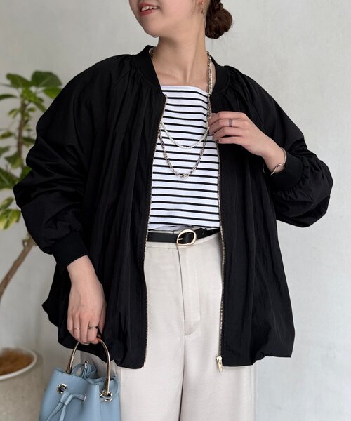 Chez toi（シェトワ）の「バルーンブルゾン（ブルゾン・レディース・アイボリー/ブラック/ベージュ・FREE）」の4枚目の写真