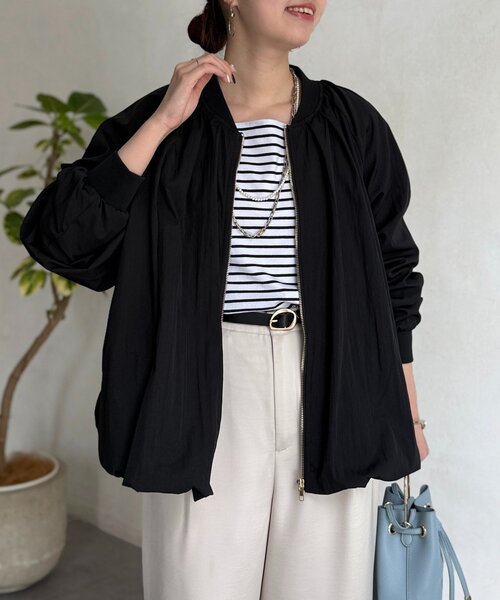 Chez toi（シェトワ）の「バルーンブルゾン（ブルゾン・レディース・アイボリー/ブラック/ベージュ・FREE）」の5枚目の写真