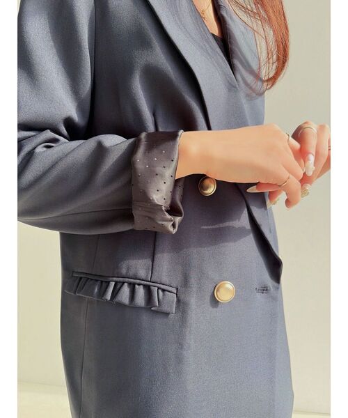 RESEXXY（リゼクシー）の「ダブルテーラードジャケット（テーラードジャケット・レディース・ネイビー/アイボリー・FREE）」の6枚目の写真