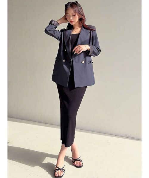 RESEXXY（リゼクシー）の「ダブルテーラードジャケット（テーラードジャケット・レディース・ネイビー/アイボリー・FREE）」の7枚目の写真