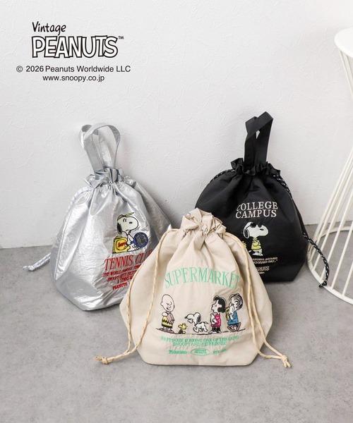 Three Four Time（ｽﾘｰﾌｫｰﾀｲﾑ）の「【PEANUTS】保冷巾着トート（トートバッグ・レディース・シルバー/ベージュ/ブラック・FREE）」の15枚目の写真