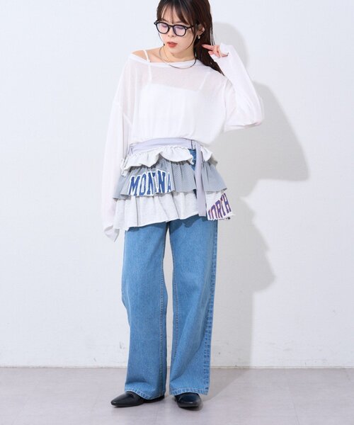 etsinta（エシンタ）の「【etsinta】リメイクスウェットフリルミニスカート（スカート・レディース・グレー/ネイビー・ONE SIZE）」の16枚目の写真