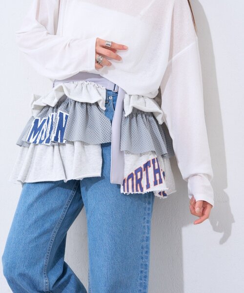 etsinta（エシンタ）の「【etsinta】リメイクスウェットフリルミニスカート（スカート・レディース・グレー/ネイビー・ONE SIZE）」の18枚目の写真