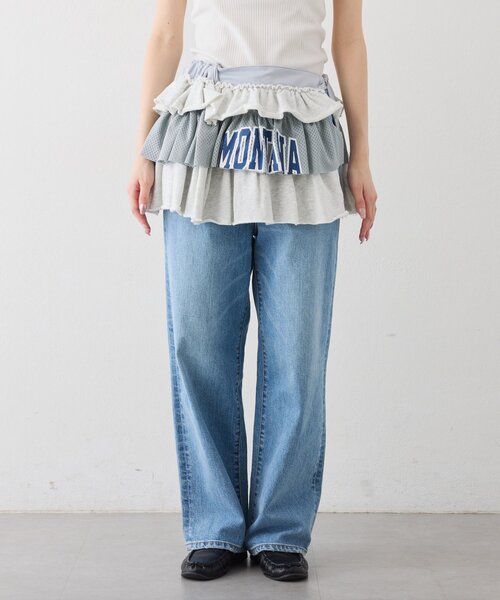 etsinta（エシンタ）の「【etsinta】リメイクスウェットフリルミニスカート（スカート・レディース・グレー/ネイビー・ONE SIZE）」の3枚目の写真