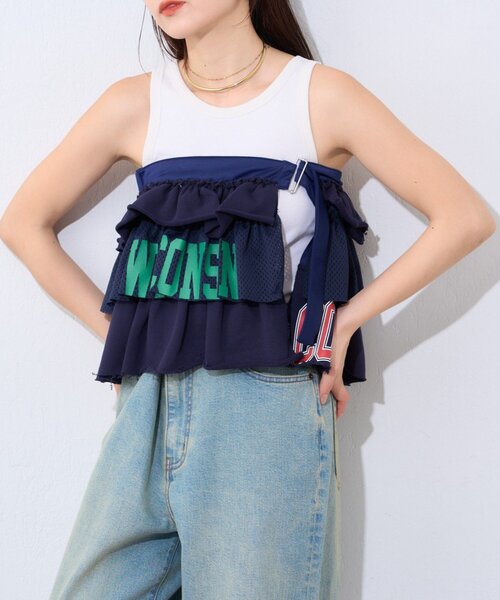 etsinta（エシンタ）の「【etsinta】リメイクスウェットフリルミニスカート（スカート・レディース・グレー/ネイビー・ONE SIZE）」の6枚目の写真