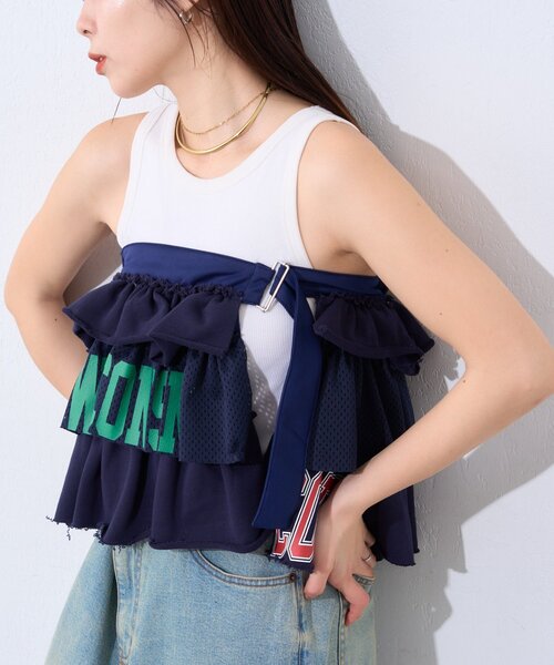 etsinta（エシンタ）の「【etsinta】リメイクスウェットフリルミニスカート（スカート・レディース・グレー/ネイビー・ONE SIZE）」の8枚目の写真