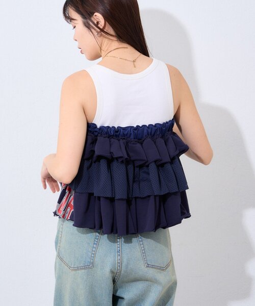 etsinta（エシンタ）の「【etsinta】リメイクスウェットフリルミニスカート（スカート・レディース・グレー/ネイビー・ONE SIZE）」の11枚目の写真