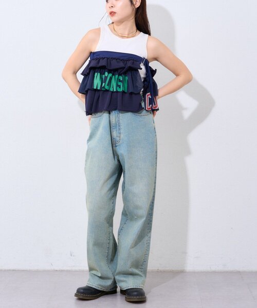 etsinta（エシンタ）の「【etsinta】リメイクスウェットフリルミニスカート（スカート・レディース・グレー/ネイビー・ONE SIZE）」の12枚目の写真